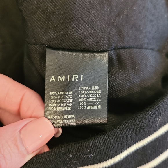 Amiri Black & Gray Satin Bomber Jacket - Picture 12 of 14